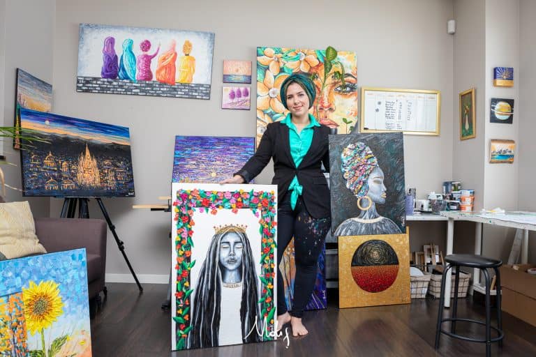 Personal Stories Captured By Canadian Palette Knife Painter Nada Khatib
